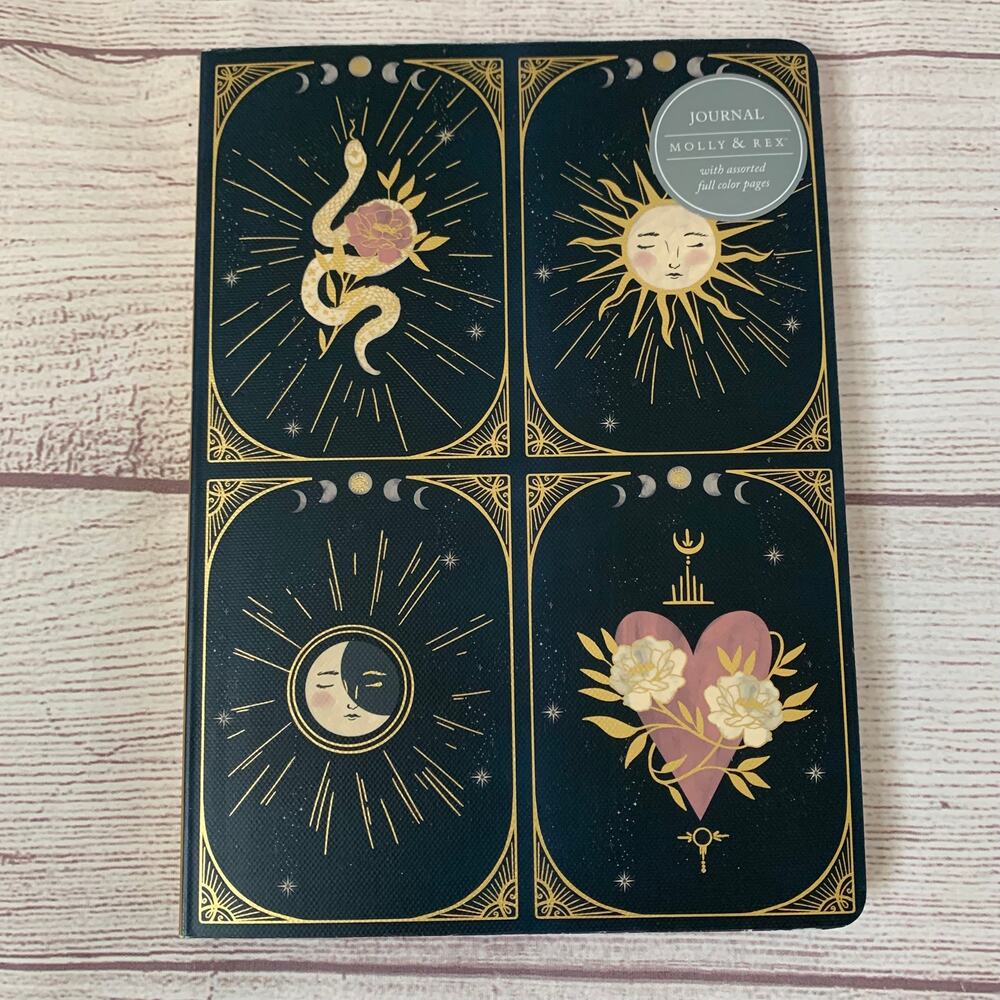Molly & Rex Journal Sun Moon Snake Heart Full Color 208 Lined Pages 4 Designs